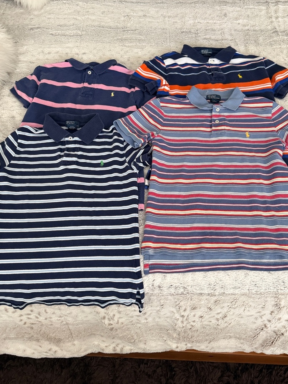 Polo by Ralph Lauren Kids Striped Polo Shirts - Navy, Pink, Blue, Orange